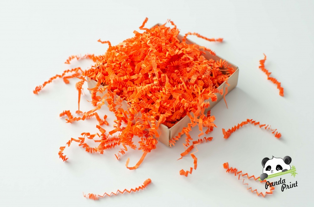 Гофрированная стружка Оранжевая 1 кг. Фото N2
