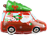 Шар фольгированный (27"/69 см) Фигура, Автомобиль Деда Мороза (арт.19757)