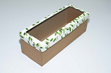 Коробка из гофрокартона 350х130х120 с окном Олива зеленая