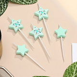 Свечи Звездочки, голубой, 6 см, 5 шт (арт.10603247)