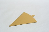 Подложка треугольная с держателем для пирожного золото 120х90 мм (0,8)
