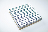 Коробка 260х255х50 Якорь на белом (крафт дно)