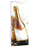 Пакет подарочный для вина 12х9х36 см, Игристое настроение, дизайн №1, металлик (арт.503570)