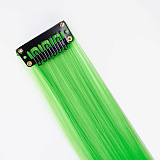 Цветная прядь для волос Зеленая, на заколке, 5 гр, 50х3,3 см, 2 шт (арт.6245518)