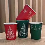 Бумажный стакан 250 мл Зимний зеленый d80 мм (50 шт)