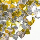 Конфетти Сердце, серебристо-золотой микс, металлик, 1,5 см, 50 г (арт.6015445)