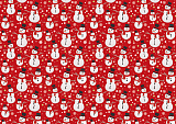 Бумага глянцевая 50х70 см, Снеговики на красном