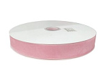Лента бархатная 2 см розовая 23 м на катушке (картон)