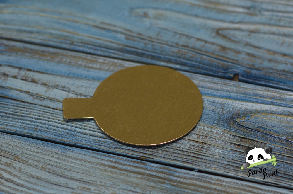 Подложка с держателем для пирожного d80 мм (0,8) золото. Фото N2