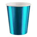 Стакан бум. 250 мл Голубой, металлик, 6 шт (арт.6231887)