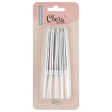 Свечи Серебро, металлик, 8 см, 10 шт (арт.620213S)