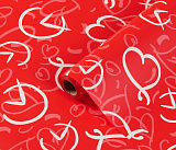 Пленка 65 мкм Любящее сердце 0,58х10м, красный