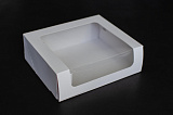 Коробка с прозрачным окном для торта 180х180х100 белая