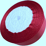 Лента атласная 2,5 см винная 23 м на пене