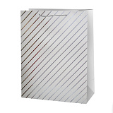 Пакет подарочный 26х10х32 см, Элегантная диагональ, дизайн №2, металлик (арт.502852)