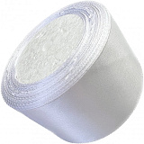 Лента атласная 5 см белая 23 м на пене