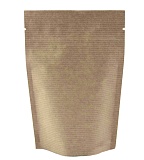Пакет Дой-пак бумажный (БОПП метал) с ЗИП замком 150х210+(40+40), полосатый двухслойный