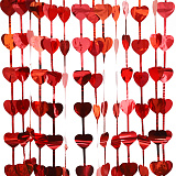 Занавес Сердце, красный, металлик, 100х200 см (арт.6014443)