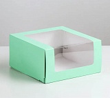 Коробка "Мусс" с прозрачным окном 235х235х115 салатовая