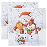 Салфетки Добрые снеговики 33х33 см, 20 шт (арт.25435)