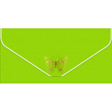 Конверт для денег Бархатный (БК-00028) Бабочка, салатовый