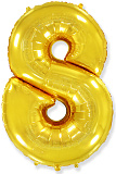 Шар фольгированный Цифра "8", 81 см, золото