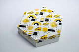 Коробка 200х200х60 шестигранная Желто-черная (белое дно)