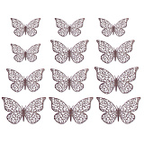 Наклейки Ажурные бабочки, Розовое золото, 8-12 см, 12 шт