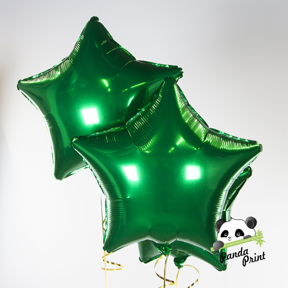 Шар фольгированный (18"/46 см) Звезда, зеленый. Фото N2