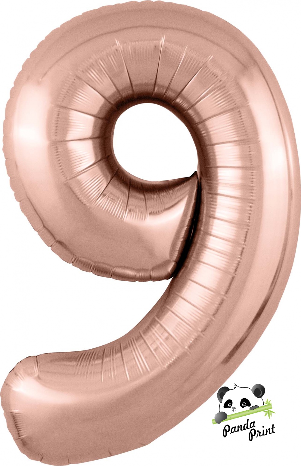 Шар фольгированный Цифра "9", 86 см, розовое золото