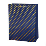Пакет подарочный 26х10х32 см, Элегантная диагональ, дизайн №3, металлик (арт.502855)