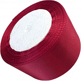 Лента атласная 5 см темна-красная 23 м на пене