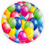 Тарелка 180 мм Воздушные шары, разноцветные, 6 шт