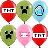 Шар (12"/30 см) Пиксели, TNT, ассорти, пастель, 25 шт (арт.612954)