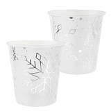 Стакан бум. 250 мл Снежинки, металлик, 6 шт (арт.77561)