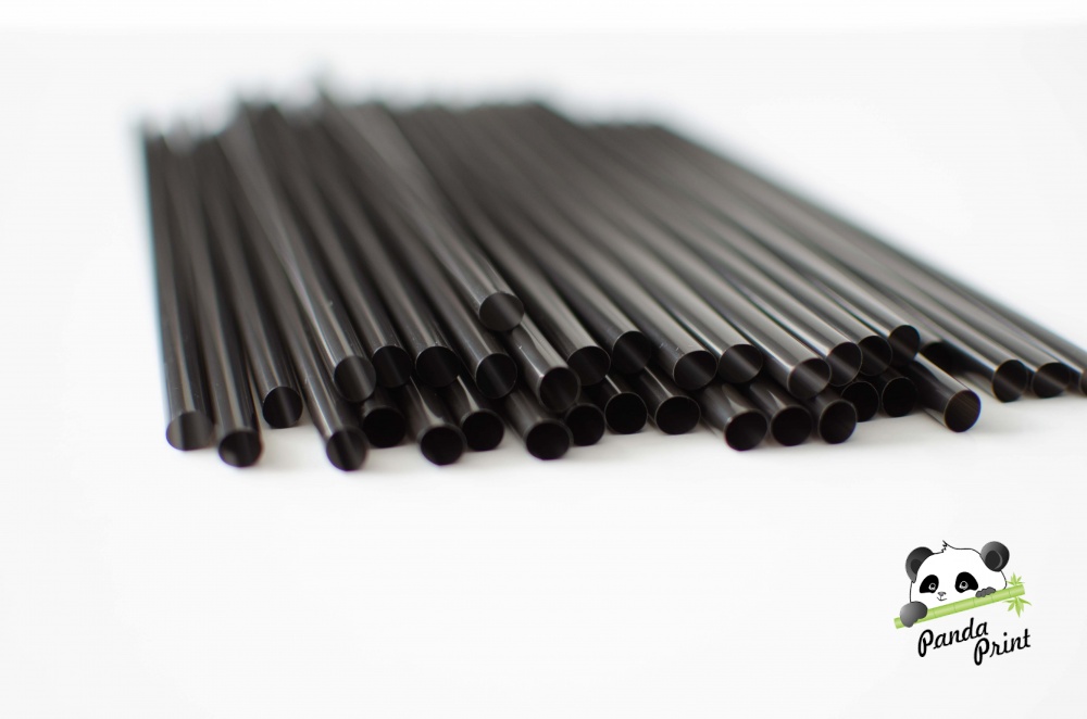 Трубочки коктейльные прямые черные 8х240 мм (250 шт). Фото N2