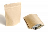 Пакет Дой-пак бумажный (БОПП метал) с ЗИП замком 105х150+(30+30), полосатый двухслойный