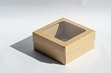 Коробка с прозрачным окном 150х150х70 крафт