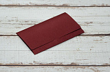 Конверт дизайнерский 90х160 мм Темно-красный металлик