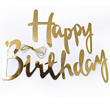 Гирлянда Happy Birthday (курсив), золото, металлик, 500 см (арт.521176)