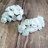 Роза белая крупная декоративная 10 см, 12 шт