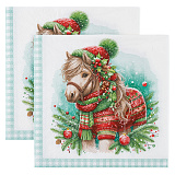 Салфетки Новогодний пони 33х33 см, 20 шт (арт.25430)