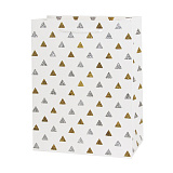 Пакет подарочный 18х10х23 см, Маленькие треугольники, с блестками (арт.502036)