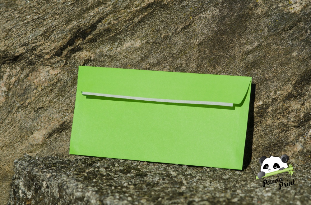 Цветной конверт 110х220 мм Зеленый