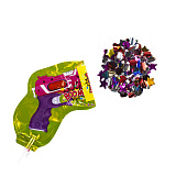 Шар фольгированный с клапаном (8"/20 см) Мини-фигура, Пистолет с конфетти, желтый (арт.23250)
