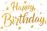 Наклейка Happy Birthday (лазерные точки), 19,5х30 см золото, голография (арт.6015341)