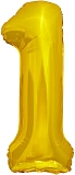 Шар фольгированный Цифра "1" ЭКО, 86 см, золото (арт.29681)
