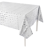 Скатерть одноразовая Звезды люкс, белый/серебро, металлик 137х183 см (арт.6233576)