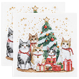 Салфетки Котята у елки, 33х33 см, 20 шт (арт.25434)