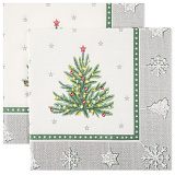 Салфетки Новогодний гобелен с елочкой, 33х33 см, 20 шт (арт.25441)